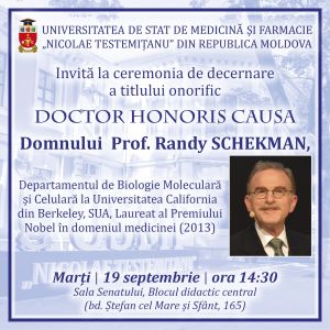 Doctor Honoris Causa al USMF „Nicolae Testemițanu” profesorul Randy Schekman